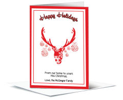 Christmas Happy Holidays Reindeer Antlers Cards  5.50